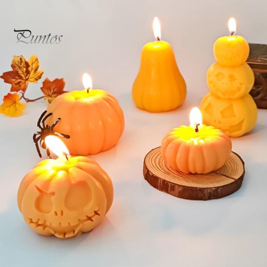 Kürbis-Ornamentform DIY Kerzen-Silikon für Halloween, Handgefertigte Duftkerzen-Herstellungsform, Wiederverwendbare Bastel-Gießform für Gips, Zement, Ton, Epoxidharz