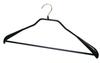 MAWA Hangers for Suits and Coats with Body Foam L 4401 Non-Slip Bar, Women's L/Men's Size, 5-Pack, Black,