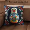 2D Russian Matryoshka Pattern Decorative Pillow Covers Pattern Cushion Cover Suitable For Sofa Bedroom Car Pillow Cover
