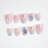 24 Stück 3D Gel Press-on Nägel Vollabdeckung Falsche Nagelspitzen Neue Falsche Nägel Nagelkunst