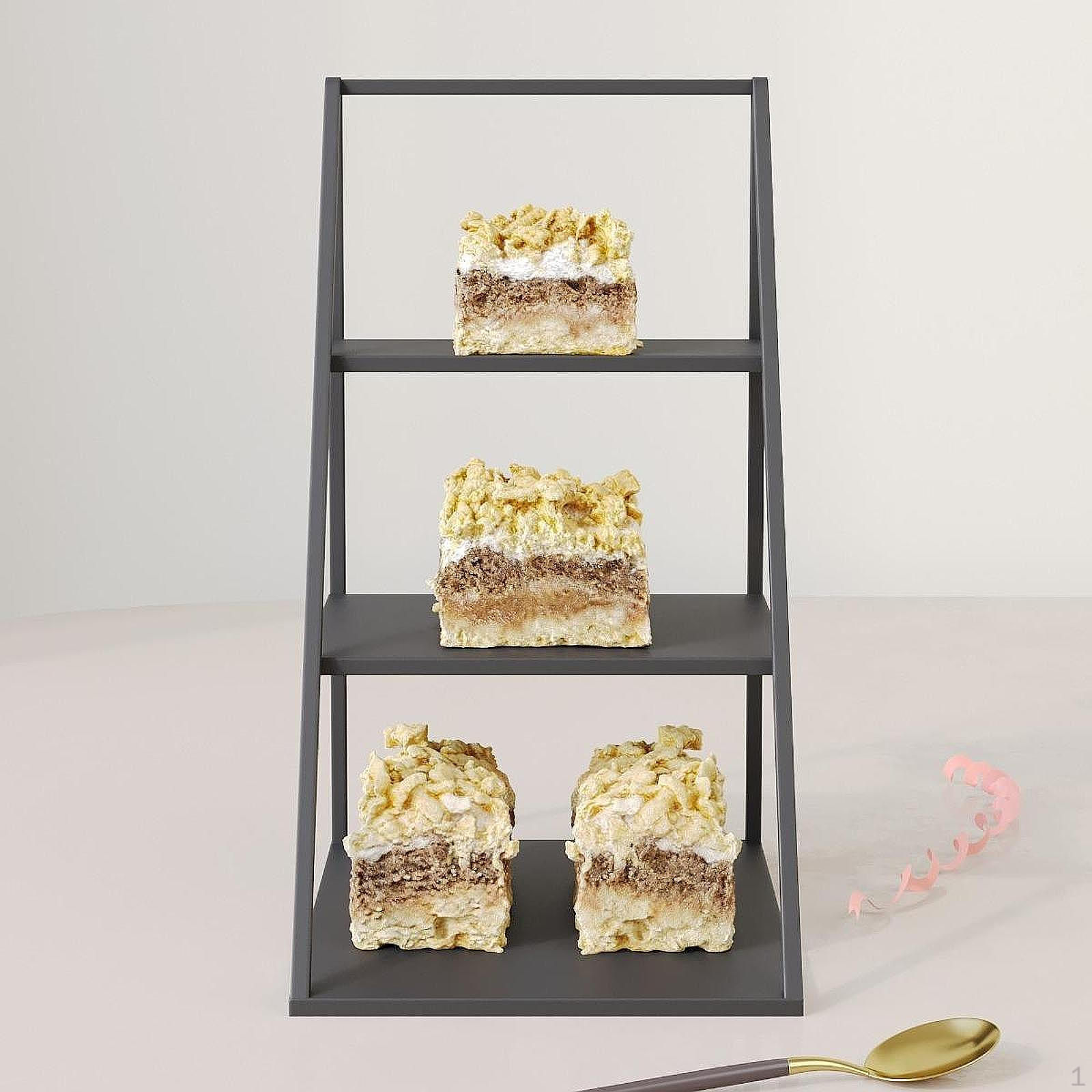 

3-х уровневая подставка для кексов, украшений, десертов, тортов, статуэток, держатель для детского душа, дома, чёрный