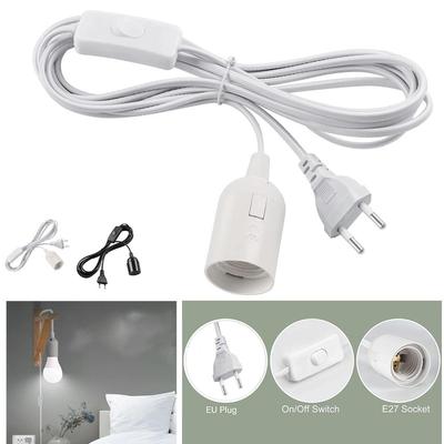 3PCS EU Plug 1.8m Power Cord Cables E27 Lamp Base Holder With Switch Wire EU Plug For Pendant Led Bulbs Home Hang Lamp Fixture Suspension Socket