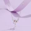 Tichia Moonlight Lover S925 Sterling Silver Necklace with Moon Color Zircon