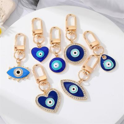Phone Charm Ornaments Car Keyring Blue Eye Key Chain Hamsa Hand Keyring Evil Eye Keychain