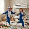 Piżama Onesie Kigurumi Kostium Przebranie Granatowy Rekin Dzieci 135-145Cm
