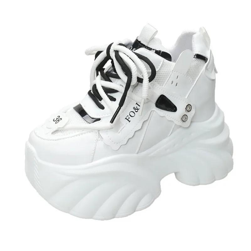 Fashion Women Platform sneaker Casual Shoes Hot Sale 2025 New Lace-up Chunky Sneakers Wedges Hidden Heels Leisure Shoes for Woman
