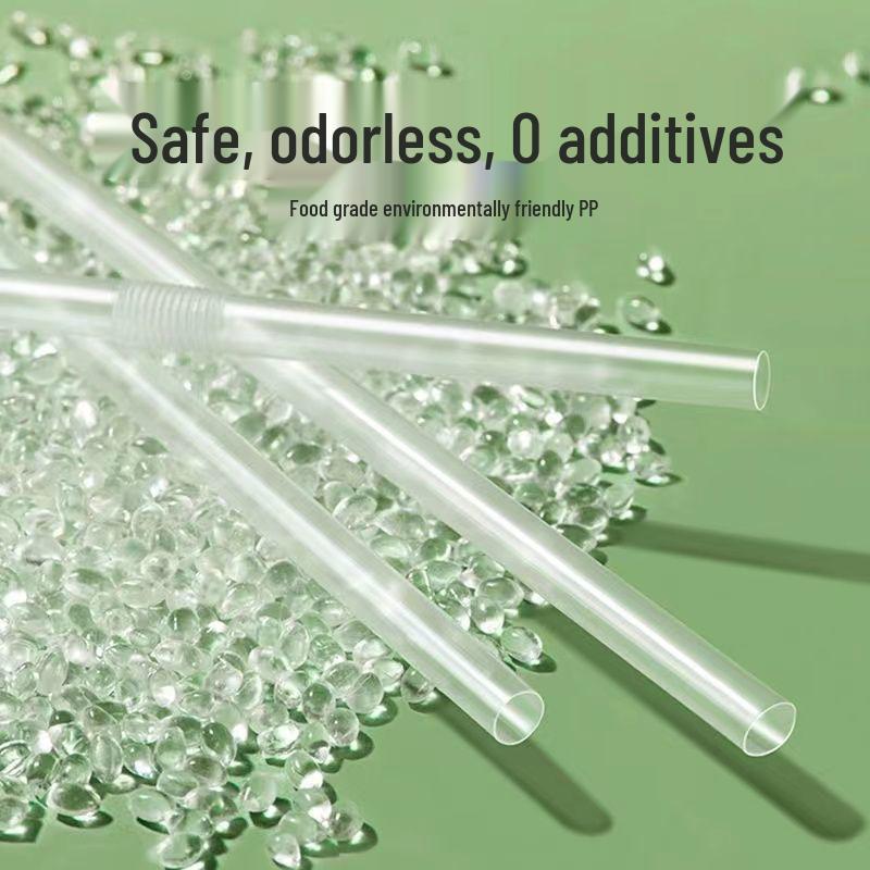 Individually Wrapped Bendable Plastic Straws - Food Grade for Pregnant Women & Children, Perfect for Milk, Tea, and Beverages.