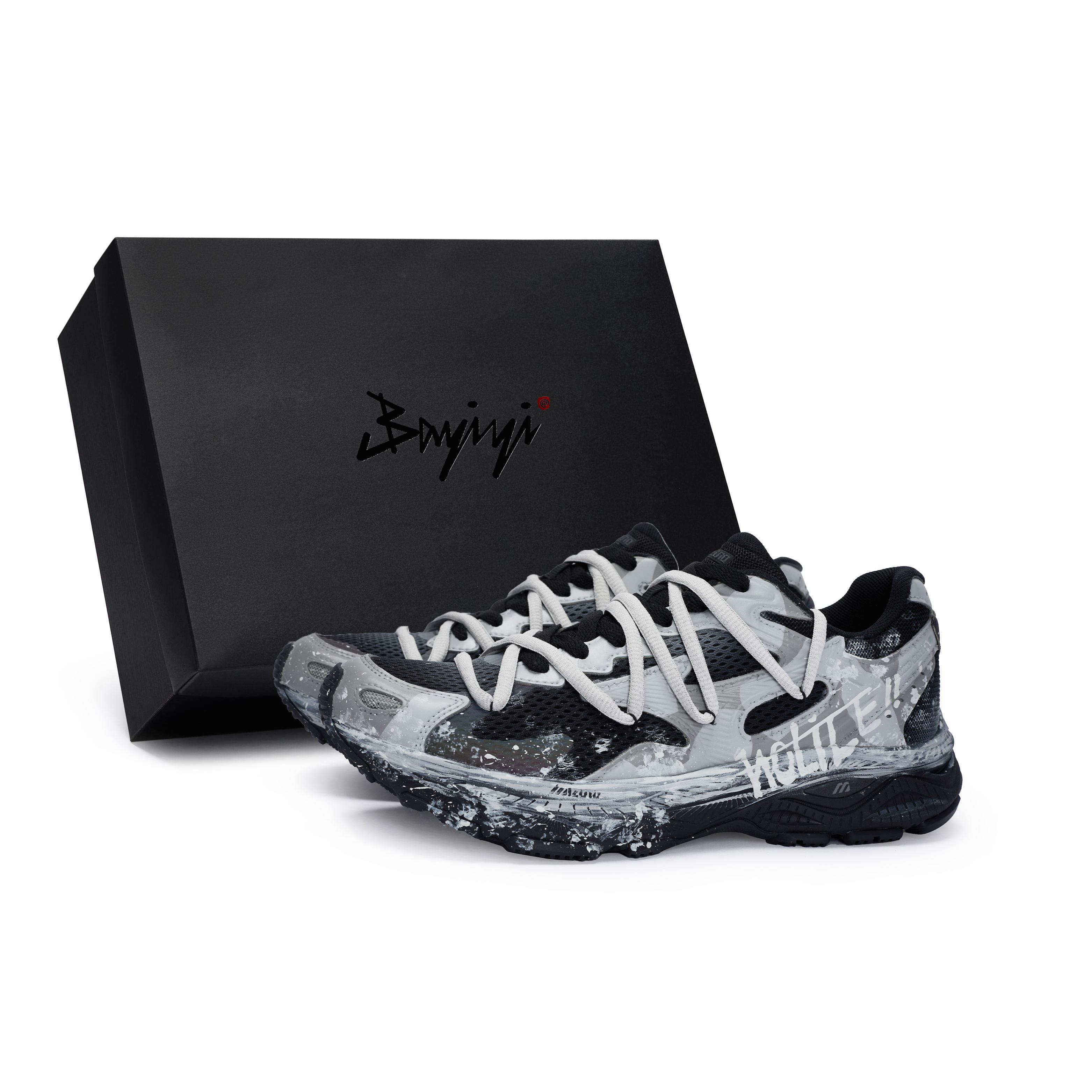 

Mizuno Racer S Slip Resistant Low top Casual Running Shoes Unisex Gray Camouflage D1GH223501(Team80-S-BOX) 42