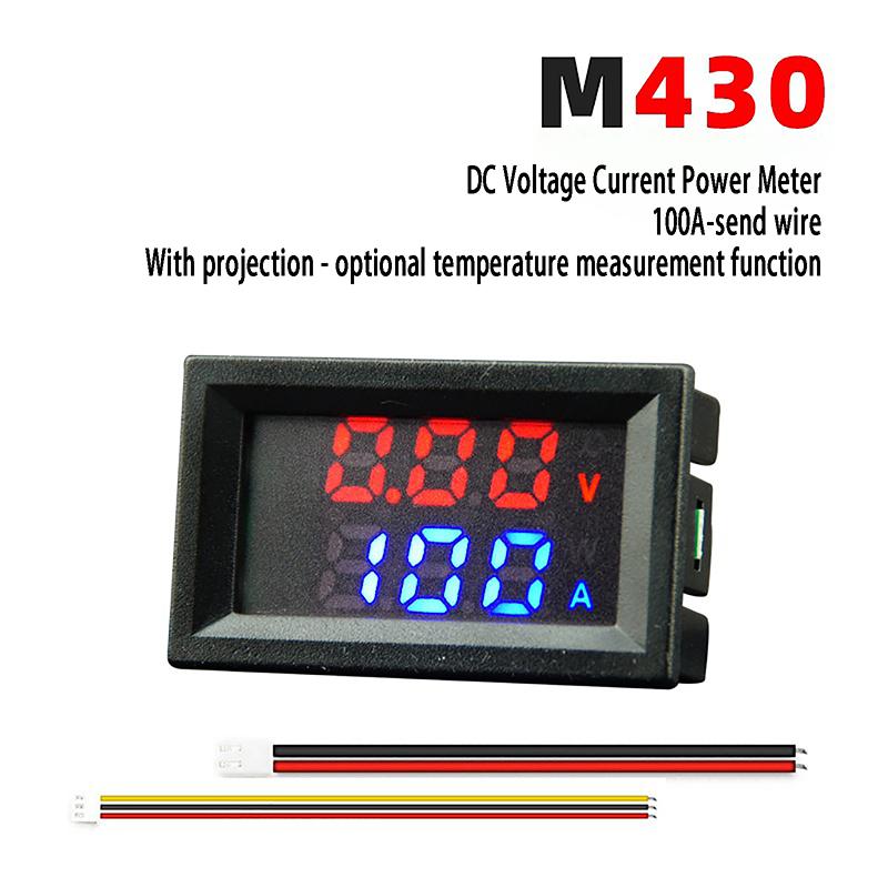 High Quality New Dc 100V 100A Upgraded Voltmeter Ammeter Led Amp Dual Digital Volt Meter Gauge Temperature Measurement