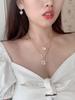 Pink love zircon earrings women's earrings style high-end temperament pendant ear jewelry
