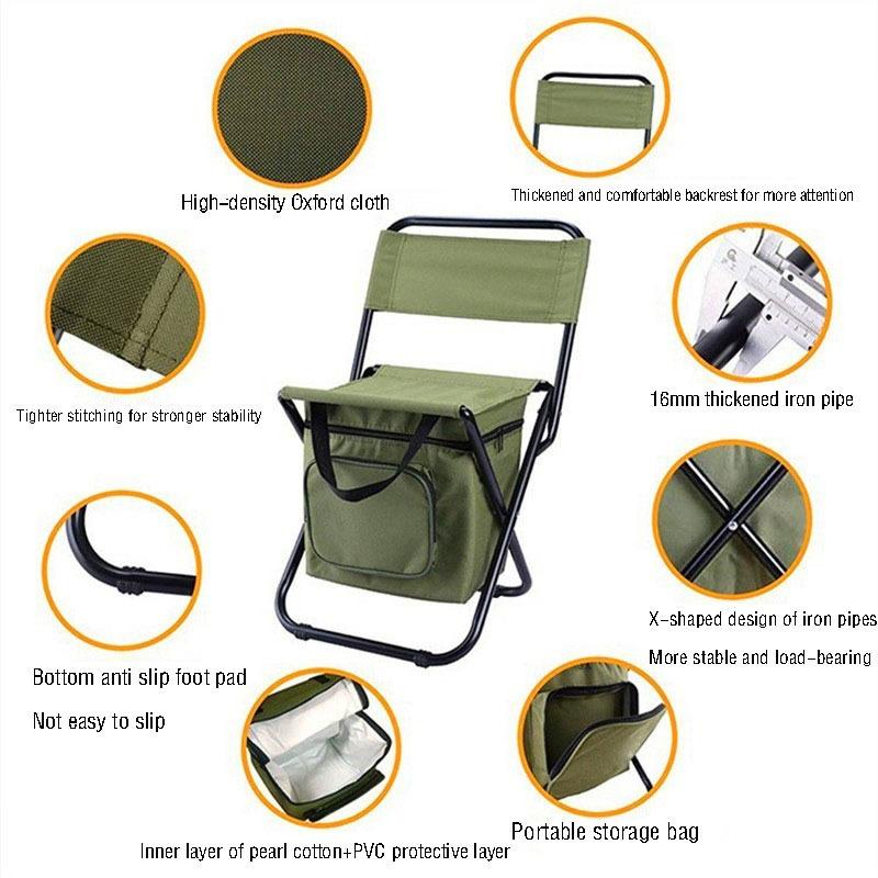 Outdoor Portable Folding Chair 3-in-1 with Storage Bag Casual Lightweight for Camping Fishing Hiking Table and Chair Furniture