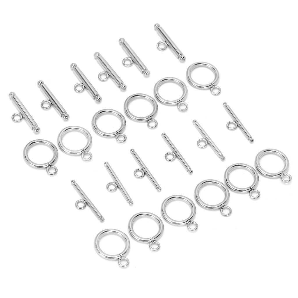Necklace Bracelet DIY Round Toggle Clasps TBar Clasps for Jewelry Making Steel Color