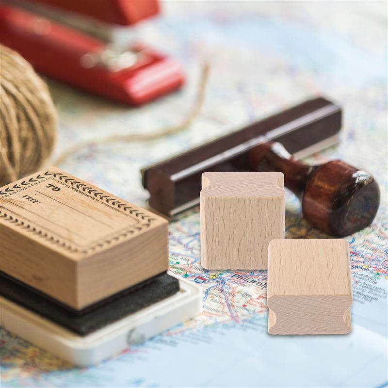 10ks Dřevěný hladký razítko na vyřezávání Samodělící dřevěné scrapbooky Pečeť Kreativní razítka Prázdné pro vyřezávání Dřevěné razítko
