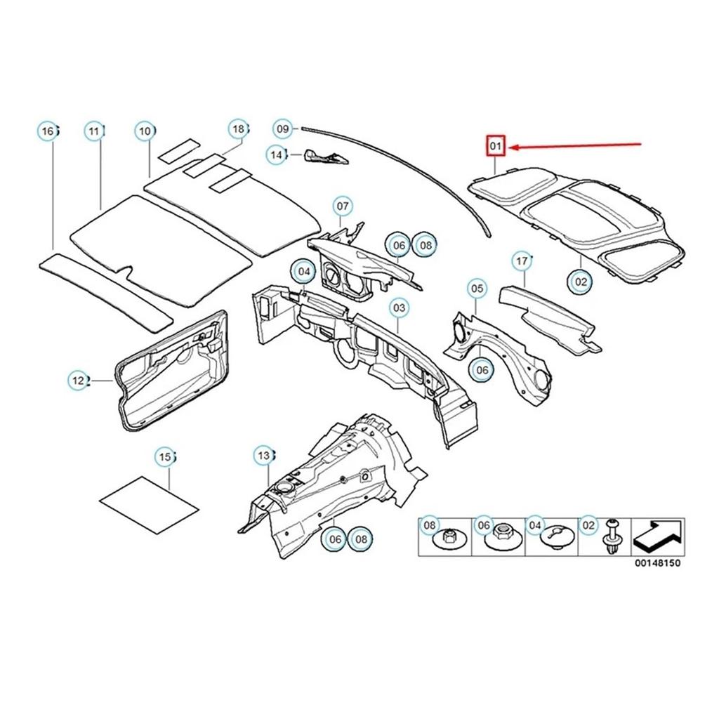 Car Front Engine Hood Insulation Cotton Pad, Compatible with BMW E60 E61 525i 528i 530i 51487148208 Sound Heat Insulation Mat