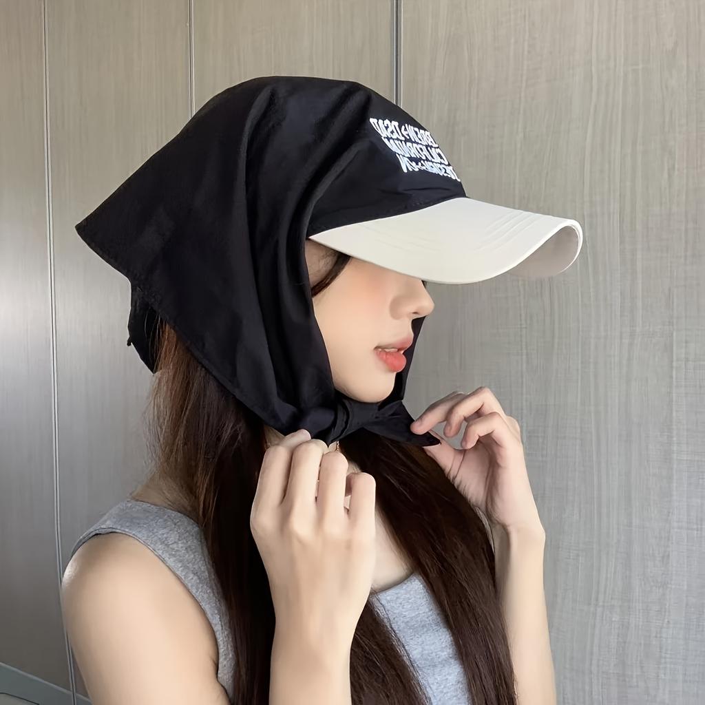 Protection Headscarf with Brim, Comfortable Outdoor Quick-Drying Breathable Baseball Cap, Women Oversize Head Cover