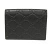 Used 9539 Guccissima Card Holder 779844 CWC1N 4009 7946 Bifold Flap Gusset Compartment with GG Embossing Black Men's