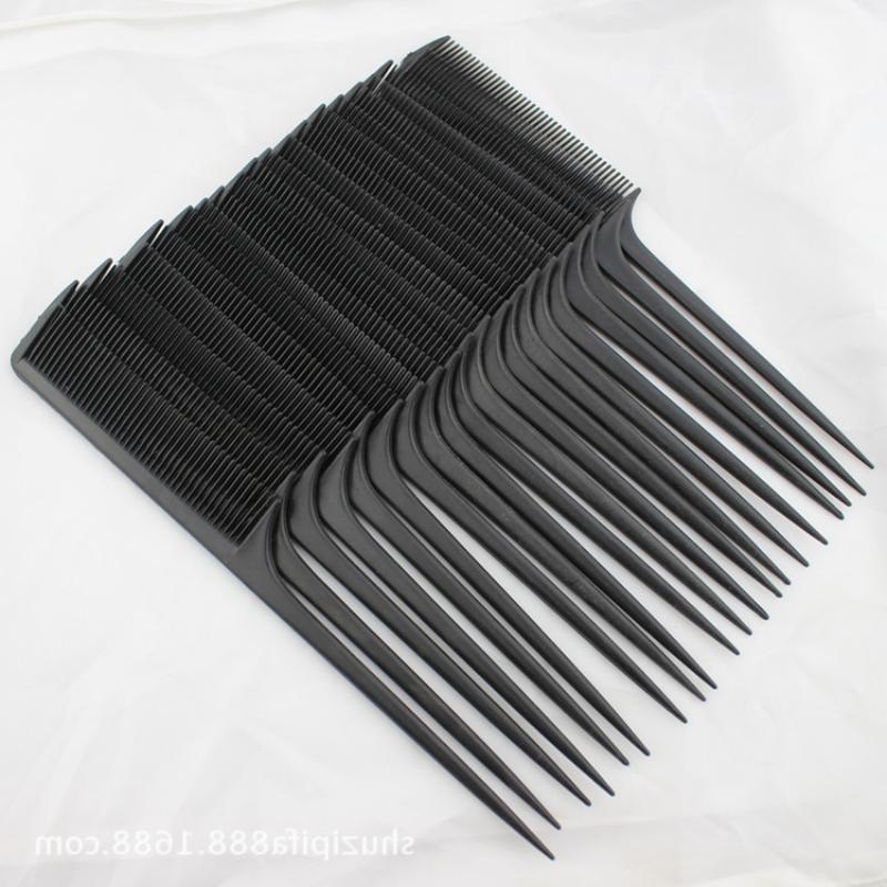 10 STÜCKE Tragbarer Zufallsfarbe Haarkamm Salonbürste Styling Friseur Schwanz Plastikkamm Set Mit Dünnem Und Langem Griff