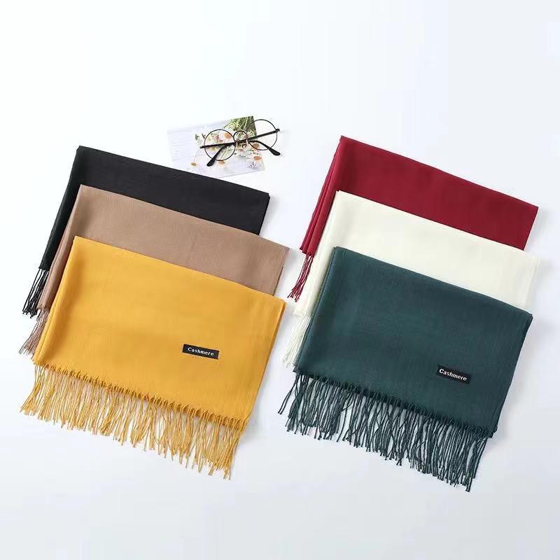 Annual Meeting Cashmere Feel Scarf: Lightweight 100g Solid Color Gift for Men & Women - Autumn/Winter Warm Shawl