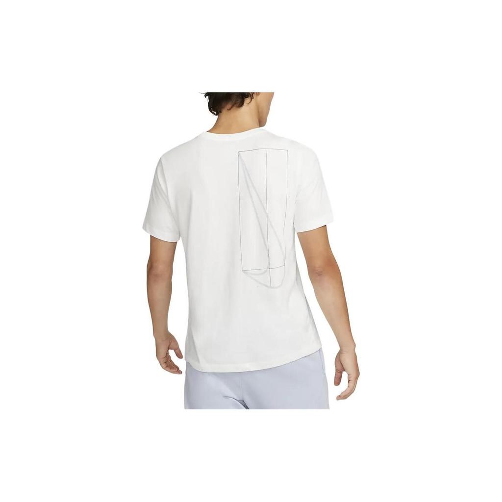 Nike Solid Logo Tag Embroidered Short Sleeve T-Shirt Men Tops White DX0972-121