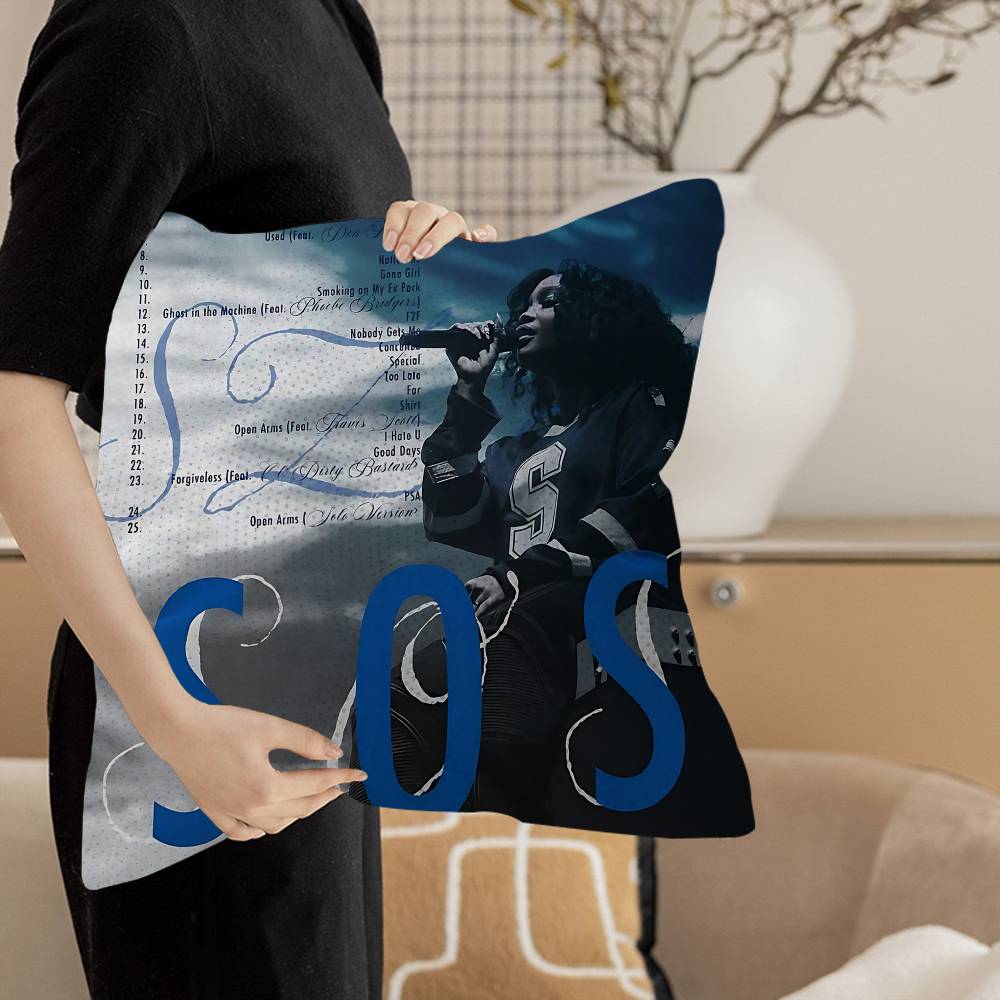 Popular Female Star Pop Singer Sza Cushion Cover Polyester Sofa Cushions Decorative Throw Pillows Home Decoration Pillowcover