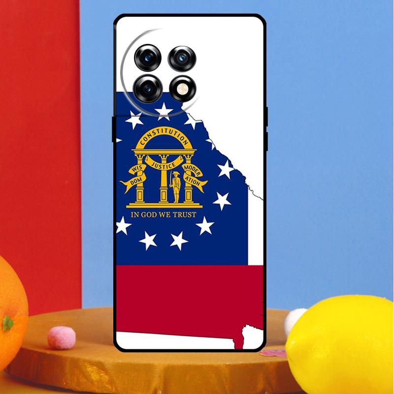 Georgia State Flag Cover For OnePlus Nord 4 CE 2 3 Lite N30 N20 N10 OnePlus 13 13R 12 12R 11 10 Pro 8T 10T Case
