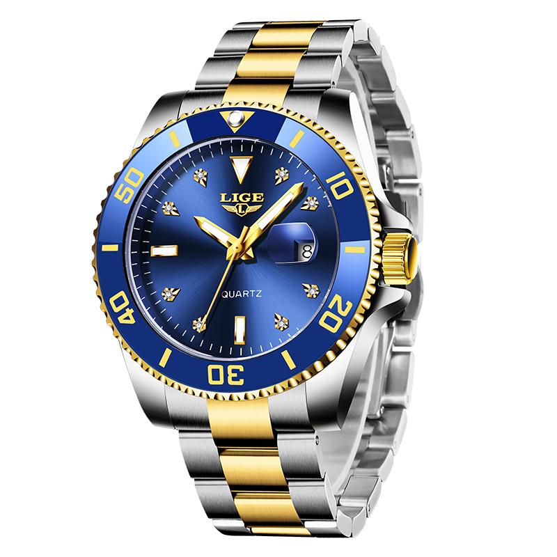 LIGE Neu Top Marke Luxus Männer Uhr Mode Lässig Wasserdicht Datum Uhr Quarz Uhren