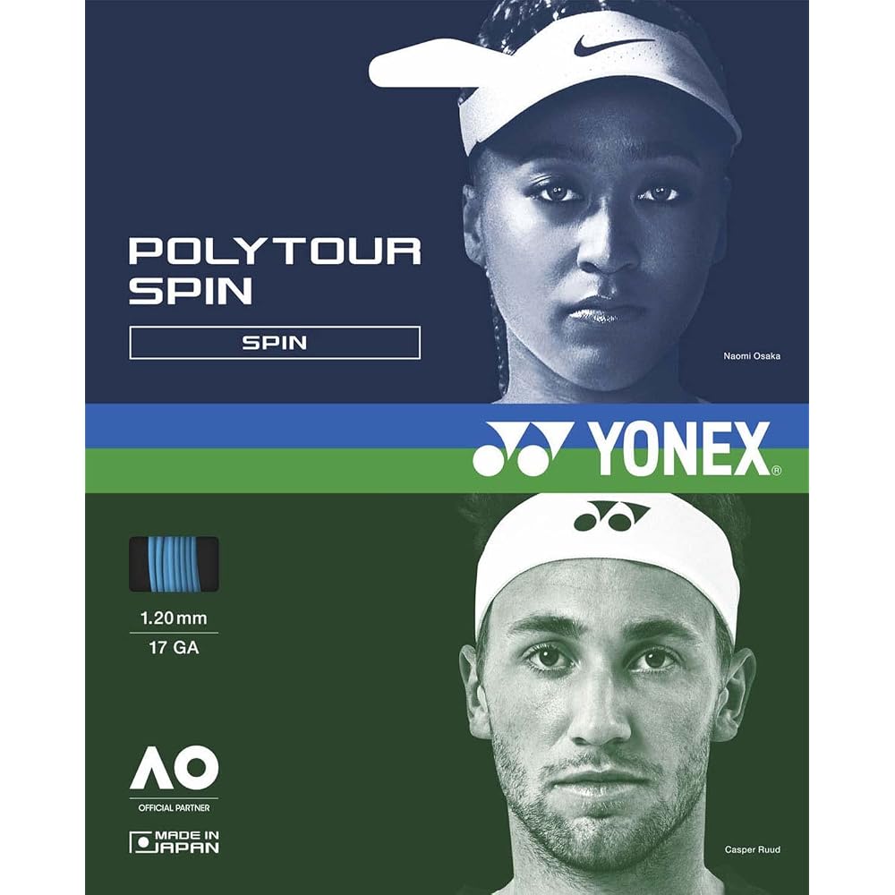 YONEX Poly Tour Spin 120 Tennis Strings 1.20mm Cobalt Blue Generic Tennis Equipment