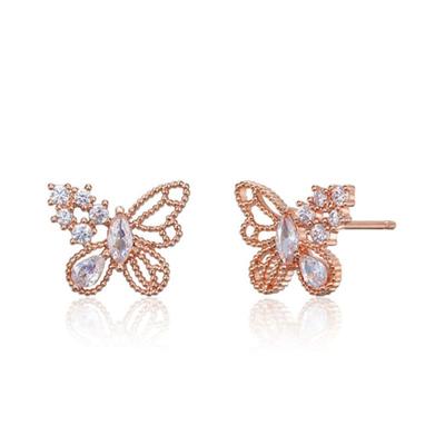 CRANNE 14K GF Butterfly Uneven Cubic Point Earrings C24EGF217