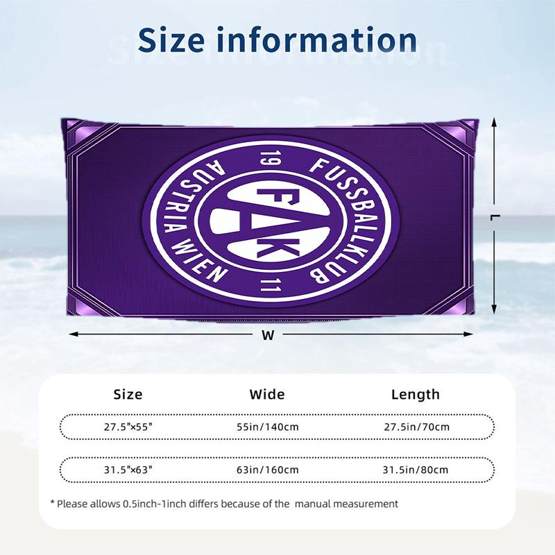 Austria Wien FC stampa Asciugamano da Spiaggia Quick Dry Microfibra Assorbente Portatile da Viaggio Asciugamano da Nuoto