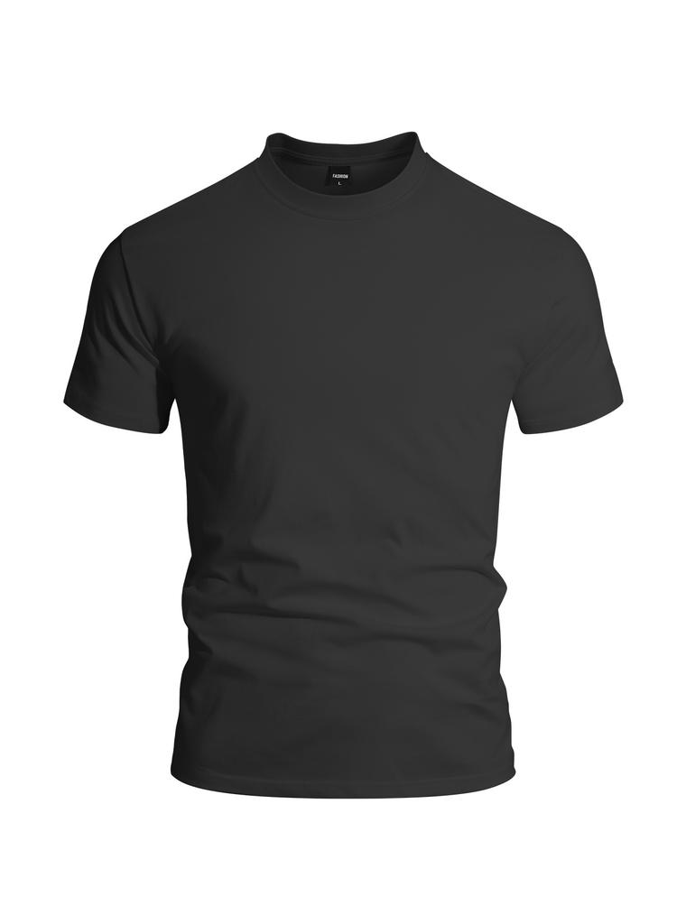 Men Plus Size Solid Color Casual Short Sleeve T Shirt