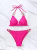 2022 European & American Solid Color Triangle Bikini - Sexy Women's Two-Piece Swimsuit