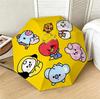 Bt21 Characters Portable 3 Folds Umbrella Portable Windproof Folding Rain Umbrella For Travel Outdoor Sun Protection Travel Outdoor Gift