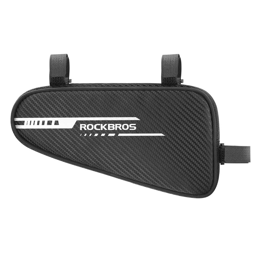 ROCKBROS Bicycle Frame Bag, Triangle Bag for Road Bikes, 1.2L Capacity, Knee-Friendly, with Small Item Compartments and Dividers, for Ample Storage