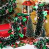 20/2M Christmas Tinsel Garland Metallic Green Twist Garland Ribbon Xmas Tree Hanging Ornaments Birthday Wedding Party Decoration
