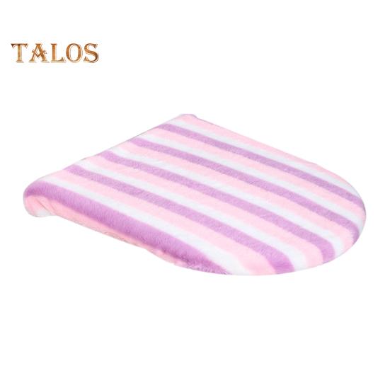 Toilet Lid Cover Soft Plush Colorful Bathroom Toilet Seat Cushion Pad Non-Slip Universal Fit Velvet Toilet Mat