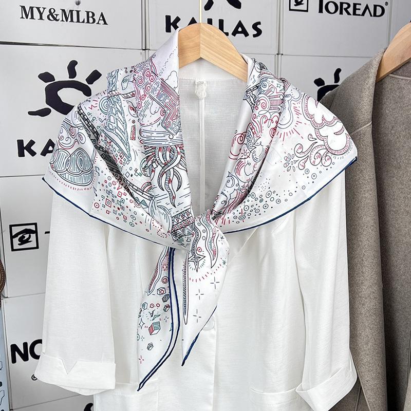 European Temperament Elegant Girl Silk Mulberry Silk Silk Scarf Women Like To Wear Square Scarf 90 Twill Scarf
