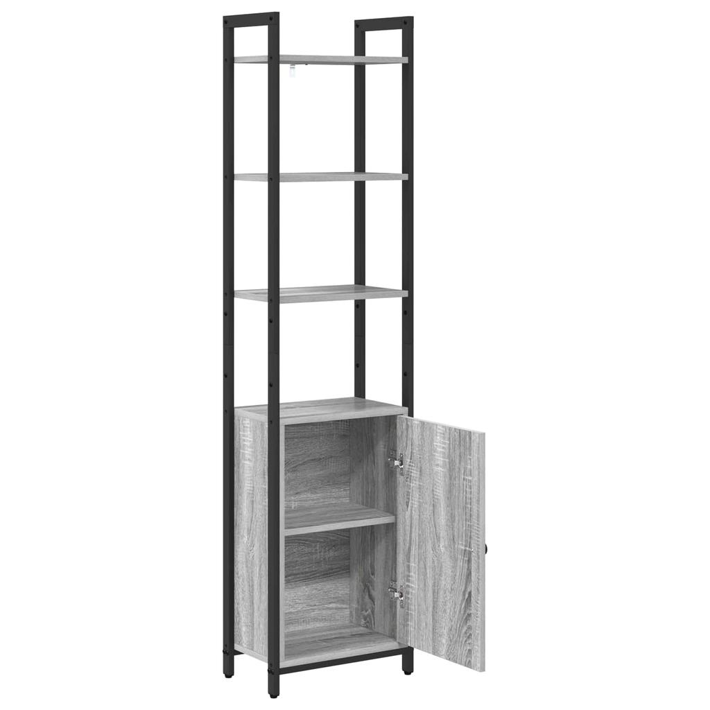 Bookshelf 6 Tiers 40 x 24 x 161 cm Engineered Wood Sonoma Grey