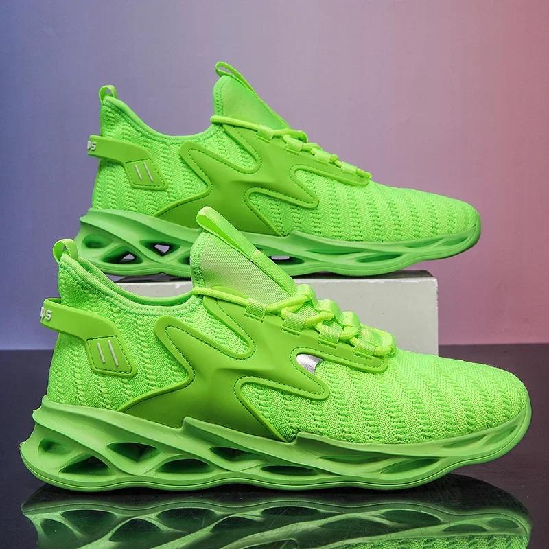 

Fashion New Spring and Summer Soft Soled Breathable Men s Sports and Leisure Shoes Platform Vulcanized Women s Running Shoes Large Size 36 зелёный