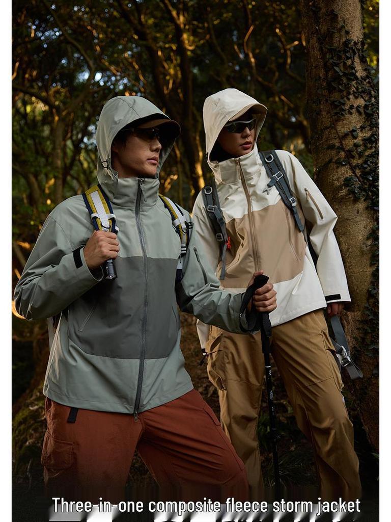 Damen 3-in-1 Wasserdicht Winddicht Warmes Jacken-Set für Herbst/Winter Bergsteigen