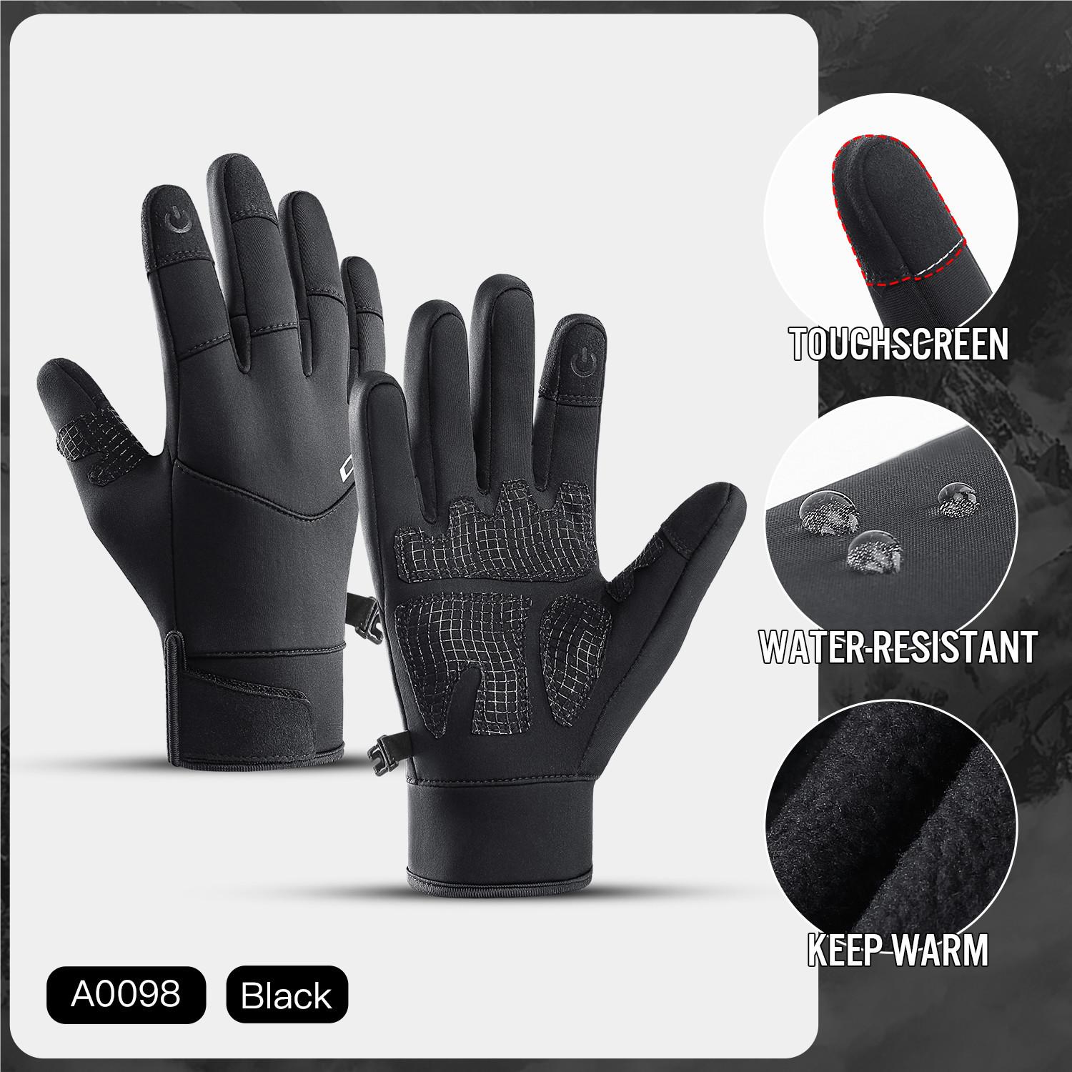 

Водонепроницаемые перчатки для езды на велосипеде Зимние перчатки для мотоцикла Перчатки для сенсорного экрана Велосипедные перчатки для езды на скутере на открытом воздухе Ветрозащитные теплые перчатки для лыж L