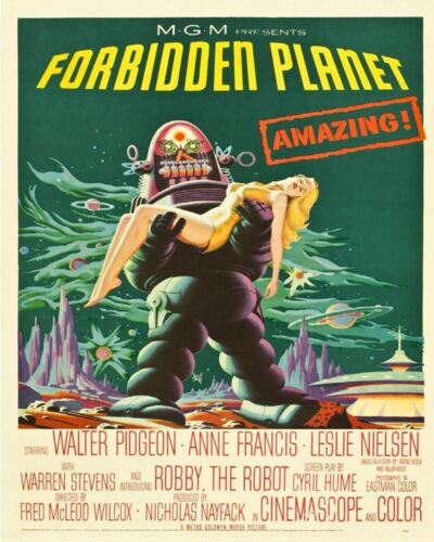Forbidden Planet movie Retro Metal PlaqueSign Pub Bar Man CaveAluminum 20x30cm(7.8x11.8inch)