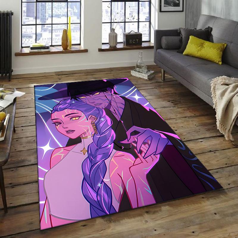 1pc KPop Demon Hunters18 Design Area Rug - Non-Slip, Soft & Cozy Floor Mat for Living Room, Bedroom, Office - Indoor/Outdoor Decorative Carpet