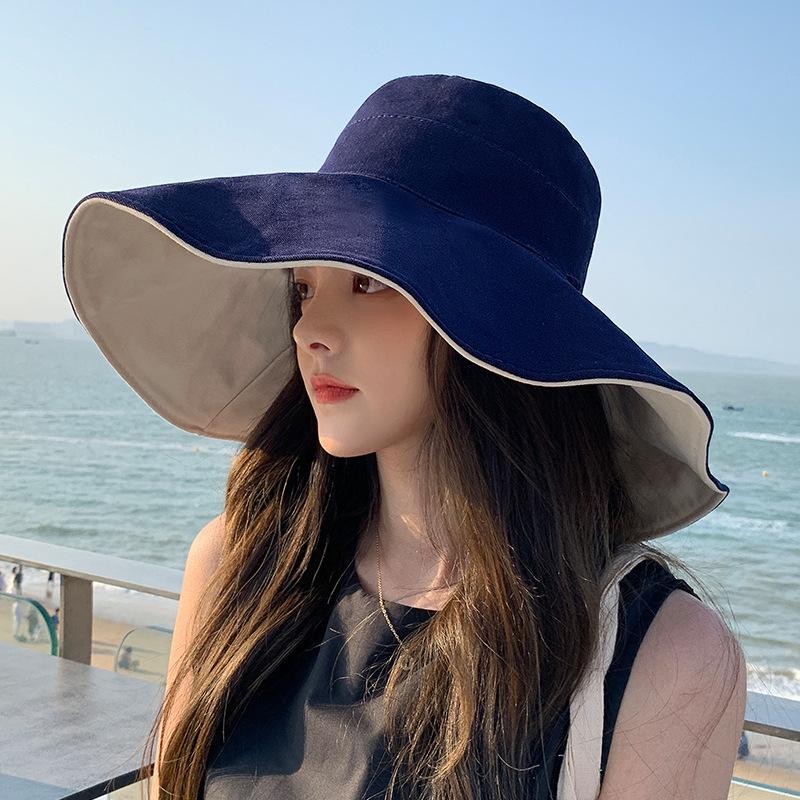 

Hat Women s large brim bucket hat UV protection face cover Sun hat Shade basin hat Vintage