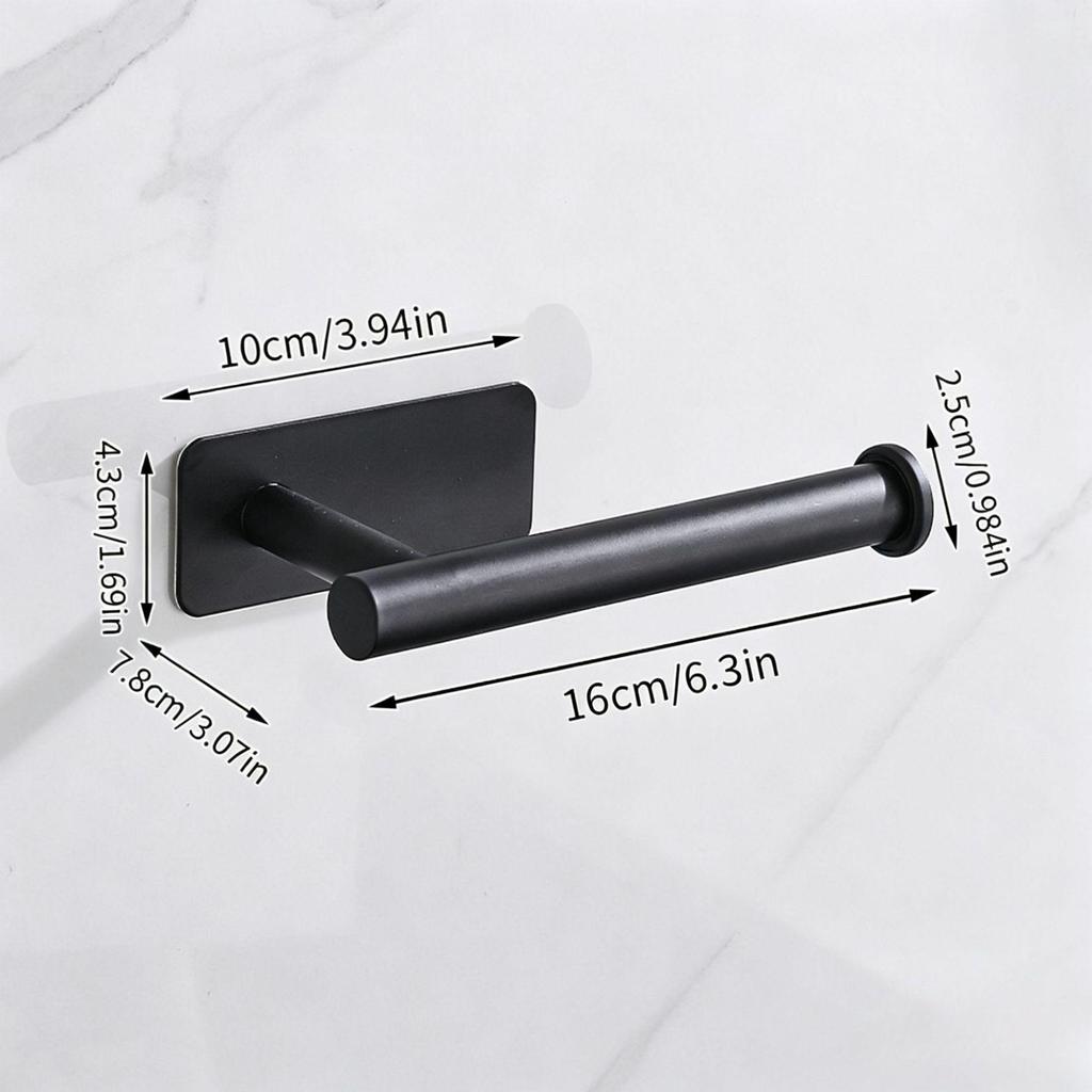 Vintage Style No-Punch Stainless Steel Toilet Paper Holder and Storage Rack.