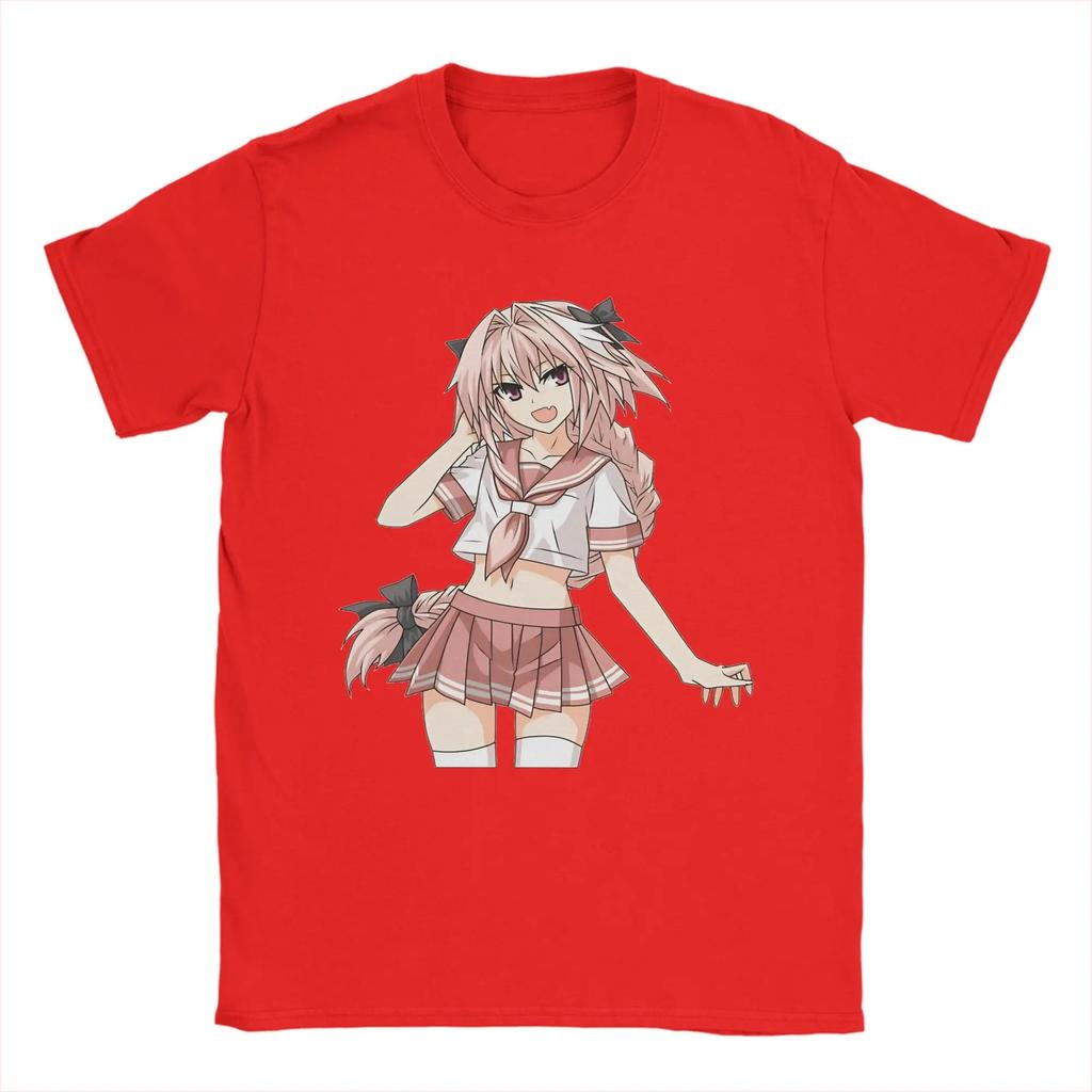 Fate Series Astolfo Sailor Uniform T-Shirt, Unisex Anime Fan Streetwear Tee, 100% Cotton Casual Short Sleeve Top