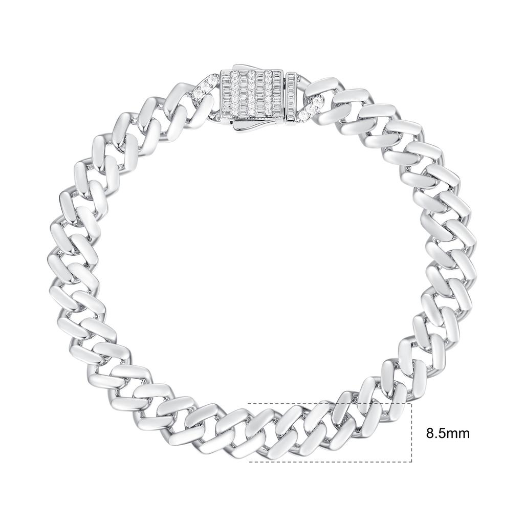A rhombus zircon Cuban bracelet Europe, America, heavy industry design niche hiphop explosion