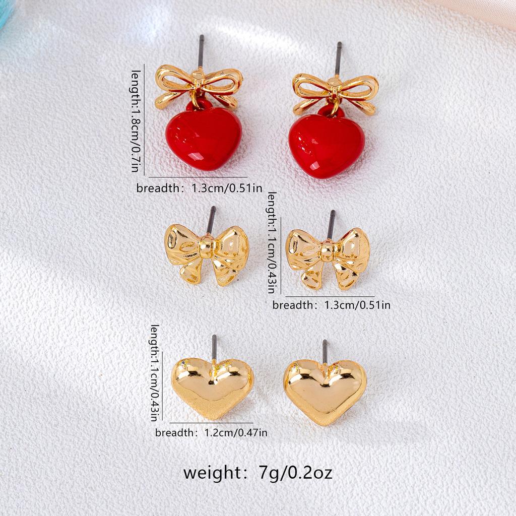 6PCS Set Cute Heart Buterfly Pendant Earrings for Women Girls Unique Aesthetic Charm Daily Wear Anti-allergy  Accessories