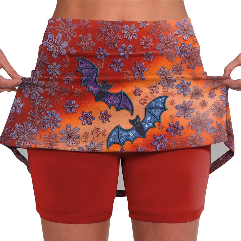 Elastic Yoga Culottes For Women Print Athletic Shorts Lightweight High Waist Skinny Joggers