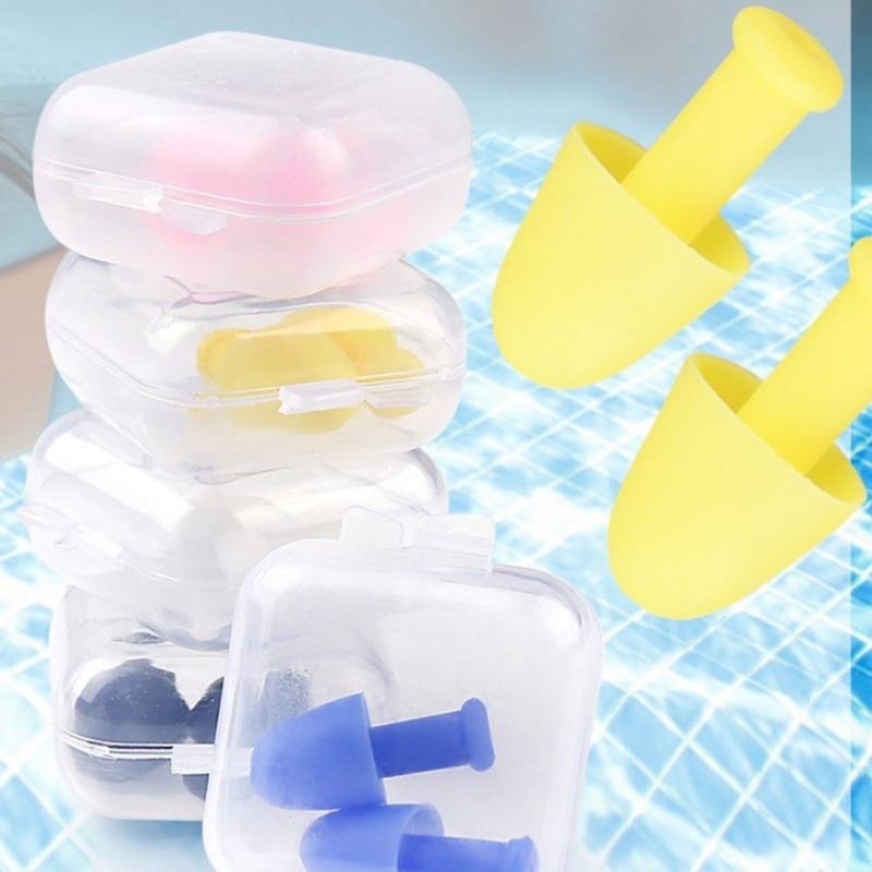 1Pair Soft Silicone Earplugs Waterproofs Swimming Earbuds Reusable Sounds block Earplugs for Swimming and Sleep