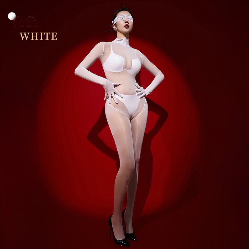 Medias de Rejilla Brillantes Sexy para Mujer 8D con Barras de Aceite, Cubre Dedos, Tallas Grandes, Bodystocking Abierto sin Costuras